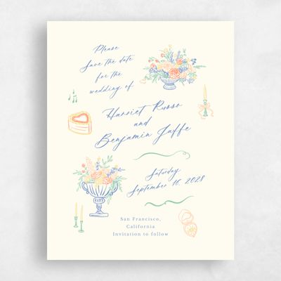 Light Butter, Yellow Wedding Save the Date - Josette Classic