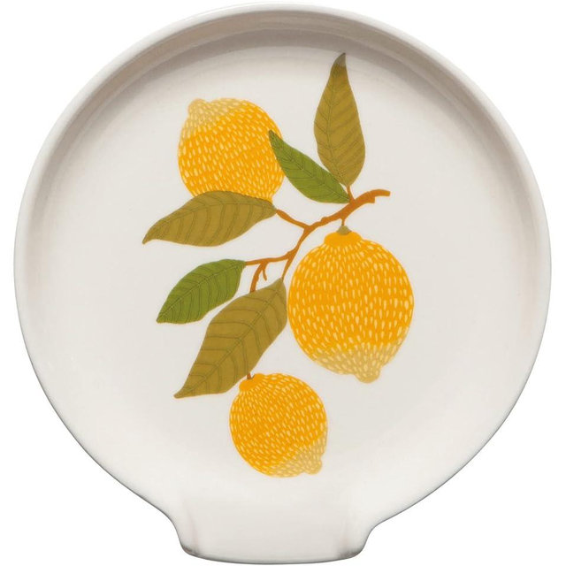 Now Designs Lemons Stoneware Spoon Rest, 5.25 x 5.5 in