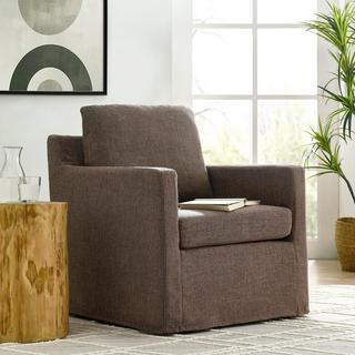 Serene Slipcovered Swivel Armchair