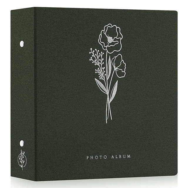 Lanpn Photo Album 4x6 600 Pockets Photos, Linen Cover Large Picture Albums Holds 600 Horizontal and Vertical Photos Green