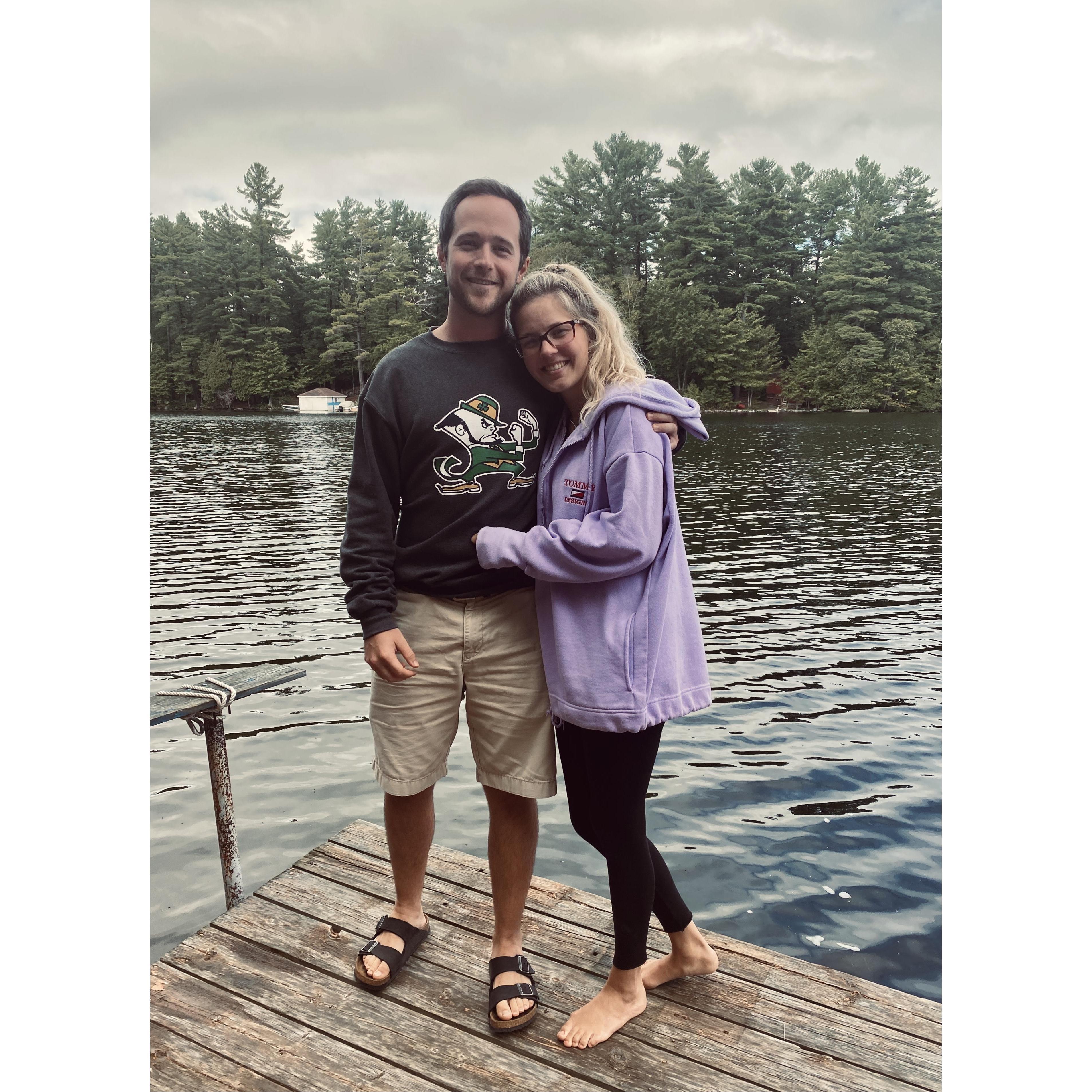 At one of our favourite places - the dock at Selina’s family cottage.