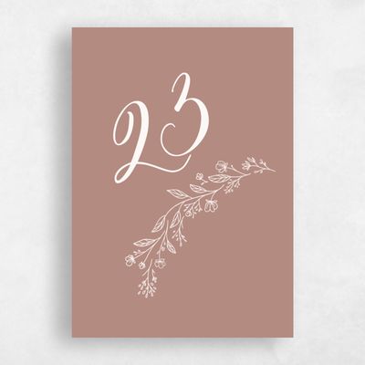 Café au Lait, Brown Wedding Table Number - Miette