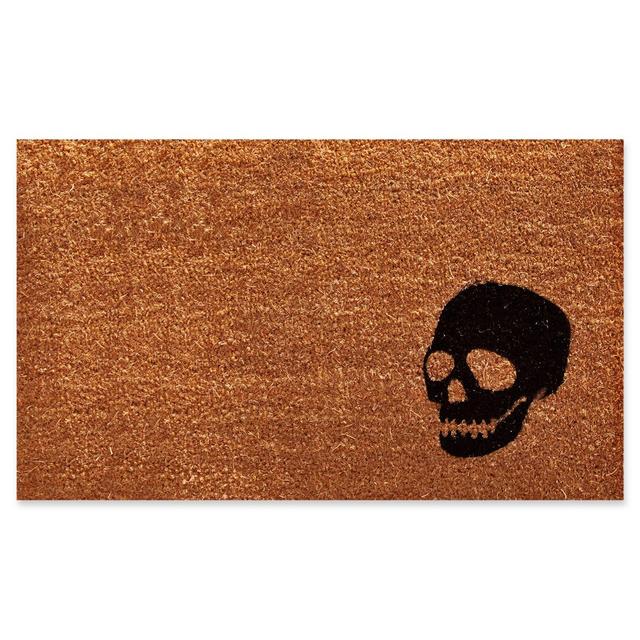 Home & More Skull 24-Inch x 36-Inch Door Mat in Black/Natural
