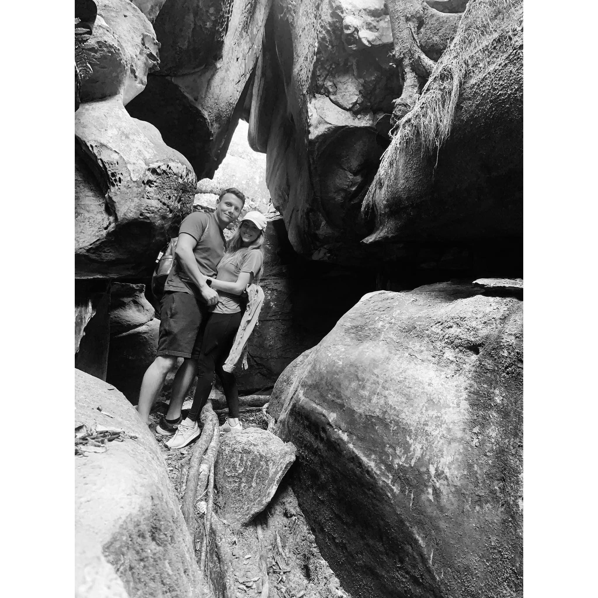 Hiking the Great Channels in Virginia.
