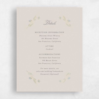 Dark Pastel Blue Wedding Enclosure - Isolde Foil
