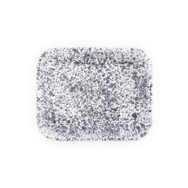 Enamelware Large Open Roasting Pan - Grey Marble