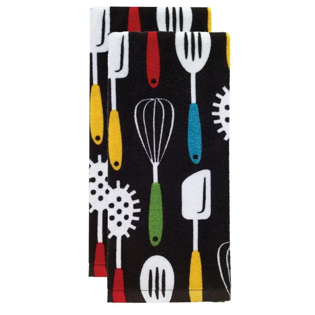 T-fal Print Fiber Reactive Kitchen Towel Two Pack Utensils