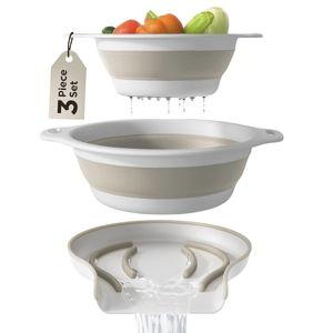 Collapsible Colanders Beige