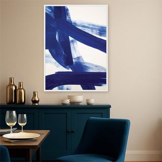 Cobalt Mark No. 1 Print Framed Canvas Wall Art