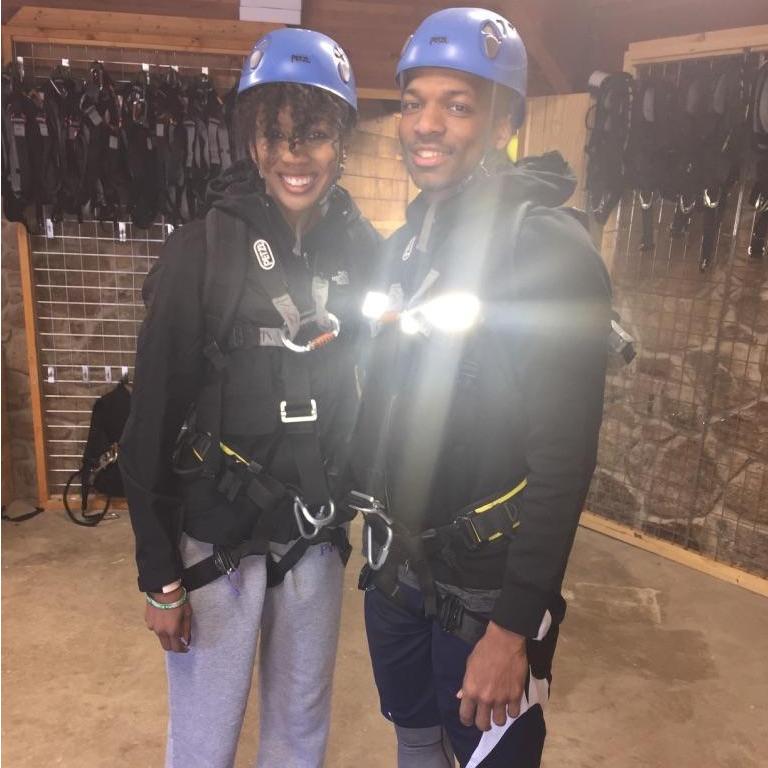 Zip-lining in New Mexico.