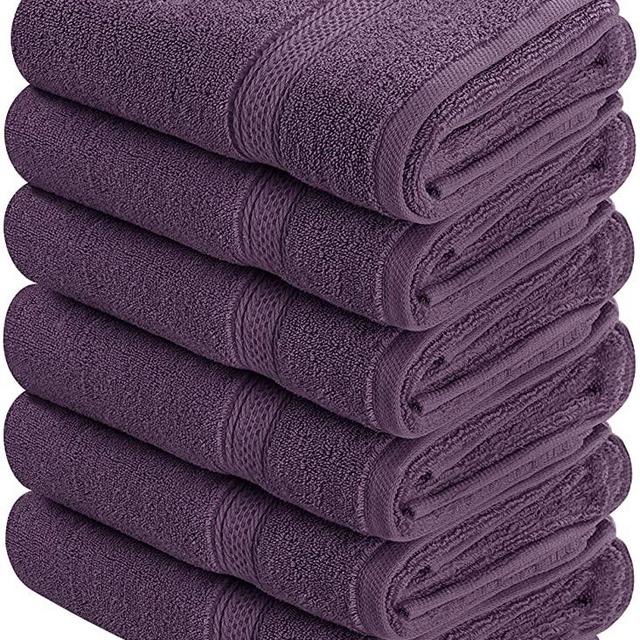 Utopia Towels Premium Plum Hand Towels - 100% Combed Ring Spun Cotton, Ultra Soft and Highly Absorbent, 600 GSM Exrta Large Hand Towels 16 x 28 inches, Hotel & Spa Quality Hand Towels (6-Pack)