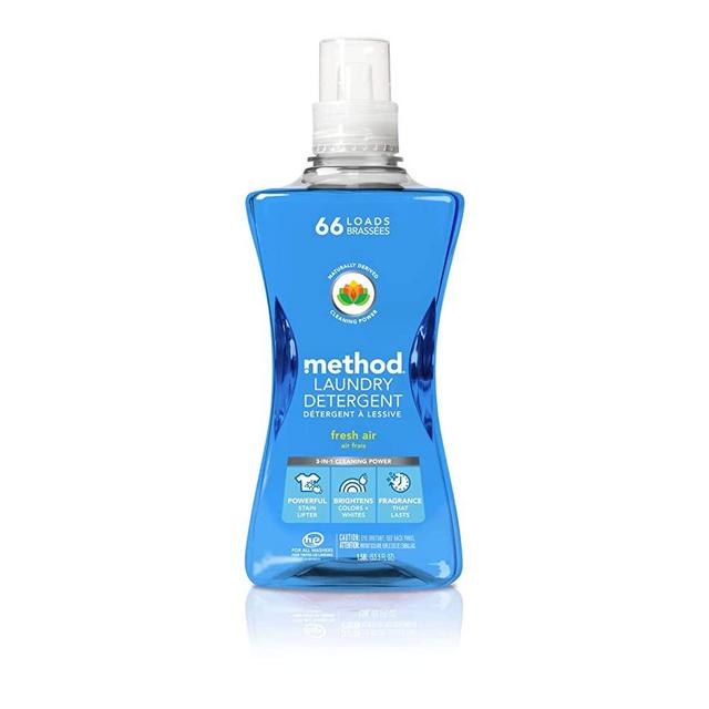 Method Laundry Detergent, Fresh Air, 53.5 Ounces, 66 Loads, 1 pack, Packaging May Vary