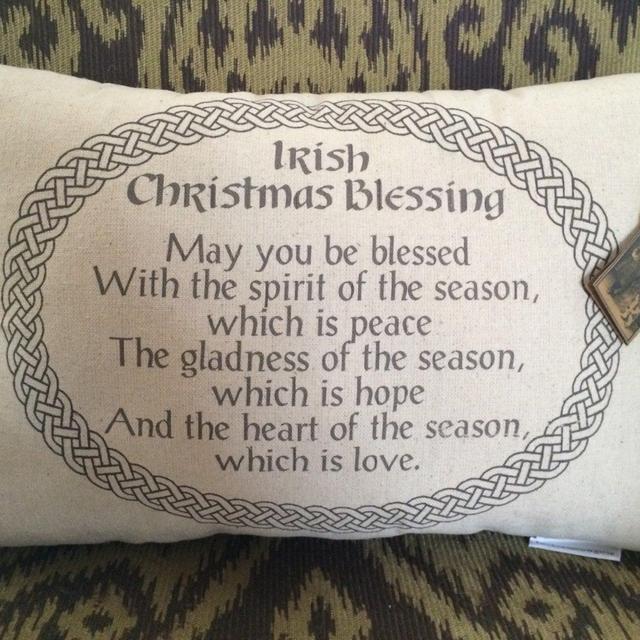 Irish Christmas Blessing Pillow/Holliday/Christmas