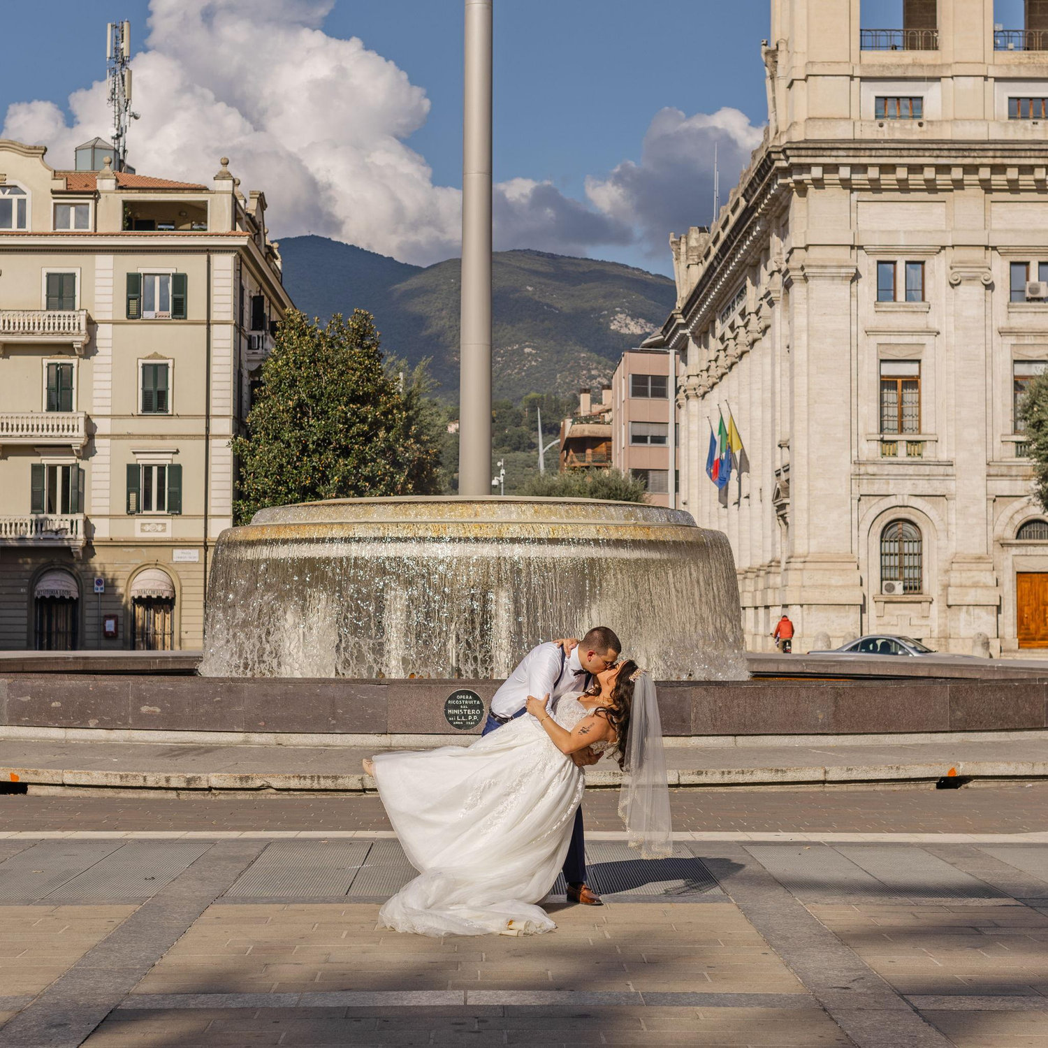 Beautiful hand-tiled fountain in the city center of Terni