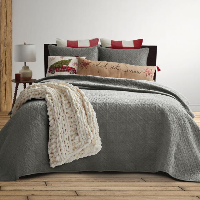 Bee & Willow™ Home Velvet King Quilt Set in Neutral Grey