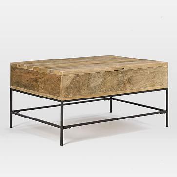 West Elm - Industrial Storage Coffee Table, Small, Raw Mango