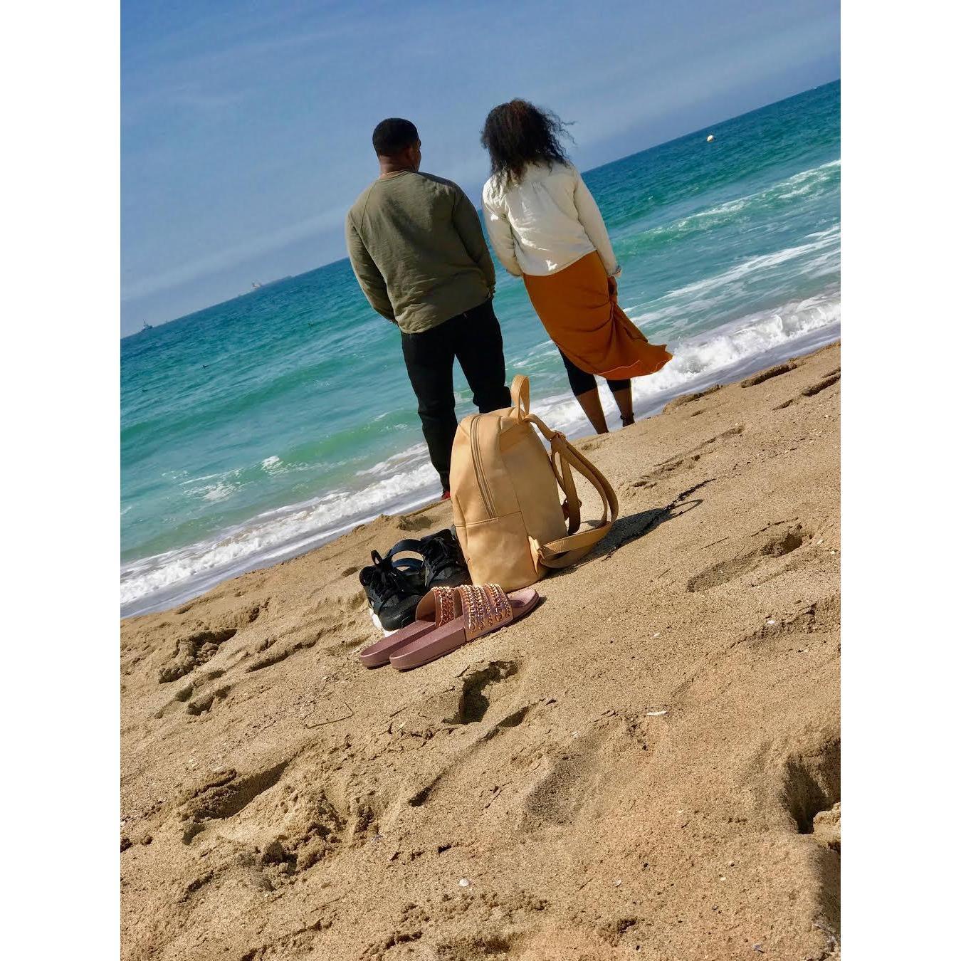 March 3rd, 2017 -  Kam was on Spring Break. She and family went on a cruise, and were flying back home out of LA. So, this is our first time to one of our favorite places on earth... the beach!