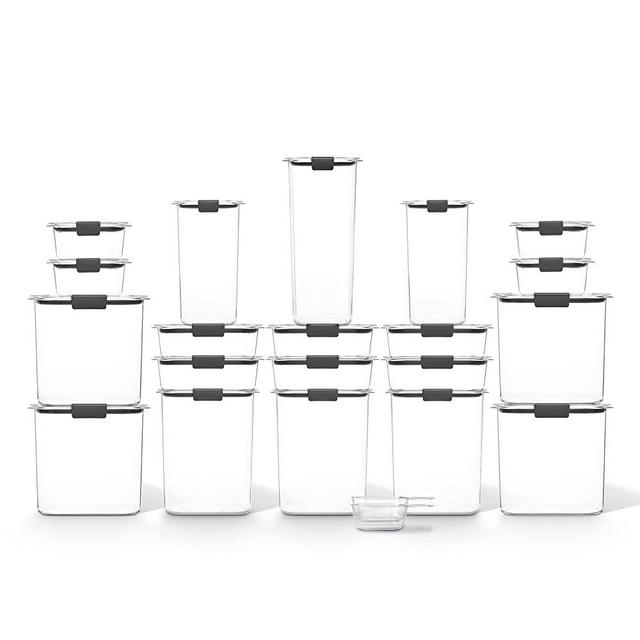Rubbermaid Brilliance Pantry 20-Piece Set, Clear and Airtight Food and Pantry Storage Containers, 15