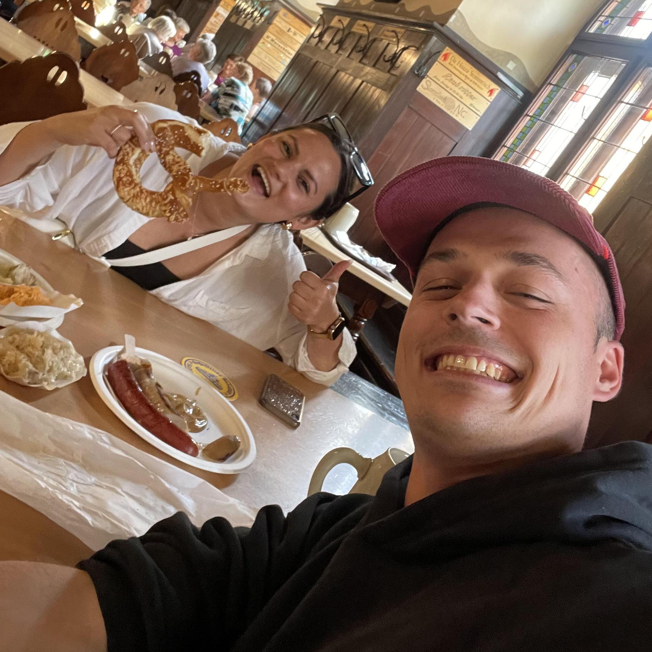 We love pretzels! This was at a brewery in Salzburg, Austria!