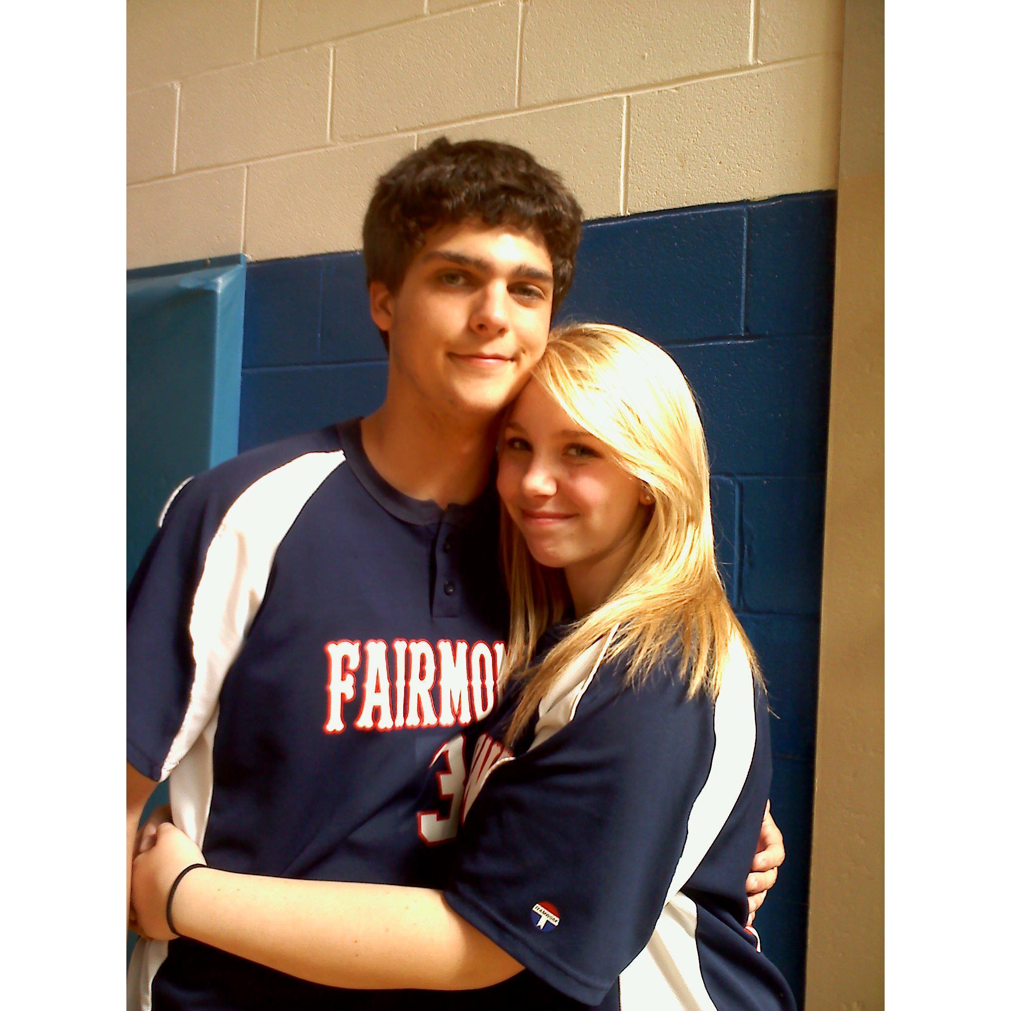Twin day at school - wearing matching baseball jerseys