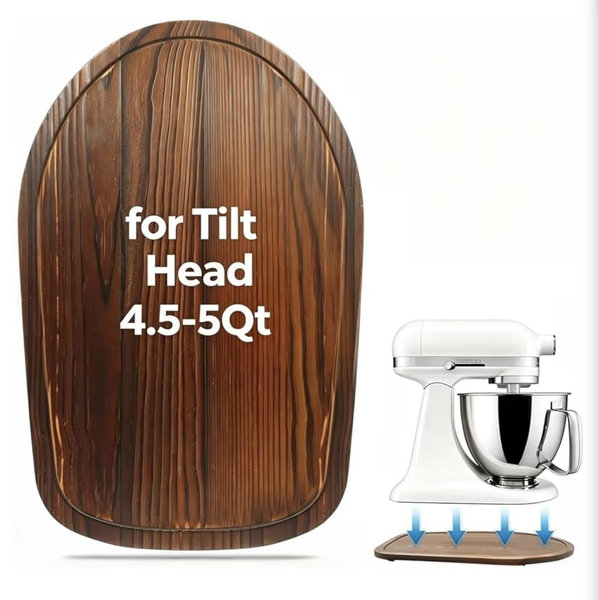 Mixer Slider Compatible with Kitchen aid 4 .5-5 Qt Stand Mixer Pine Wood - Kitchen Countertop Storage Mover Sliding Caddy for Kitchen Aid 4 .5-5 Qt Mixer (4 .5-5 Qt - Brown)