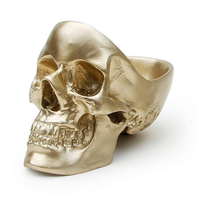 Suck UK Skull Tidy, Jewellry Box Accessories Container in Gold-Perfect for Storing Keys, Jewellery, Stationary, Spare Coins or Cosmetics