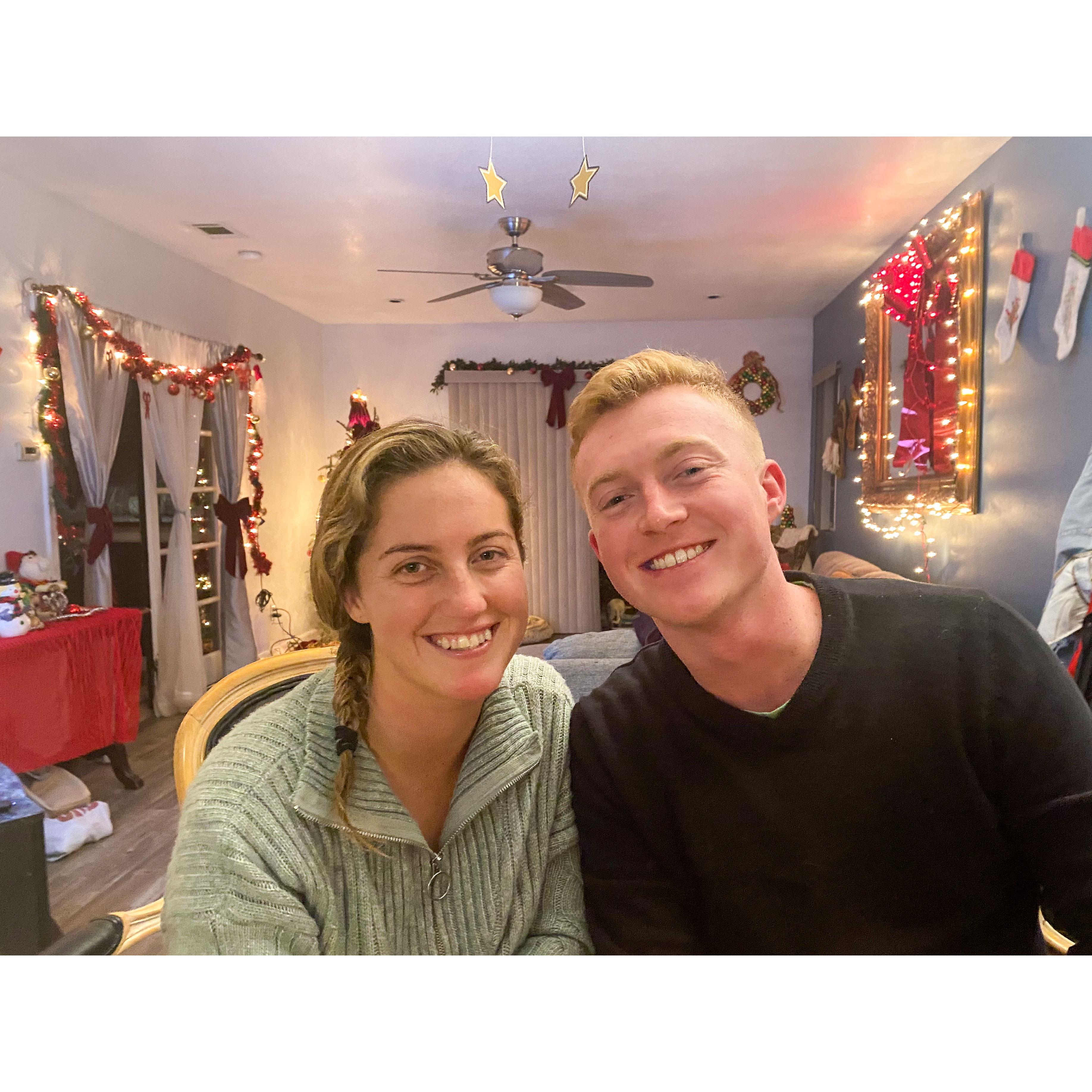 First awkward photo as an official couple!