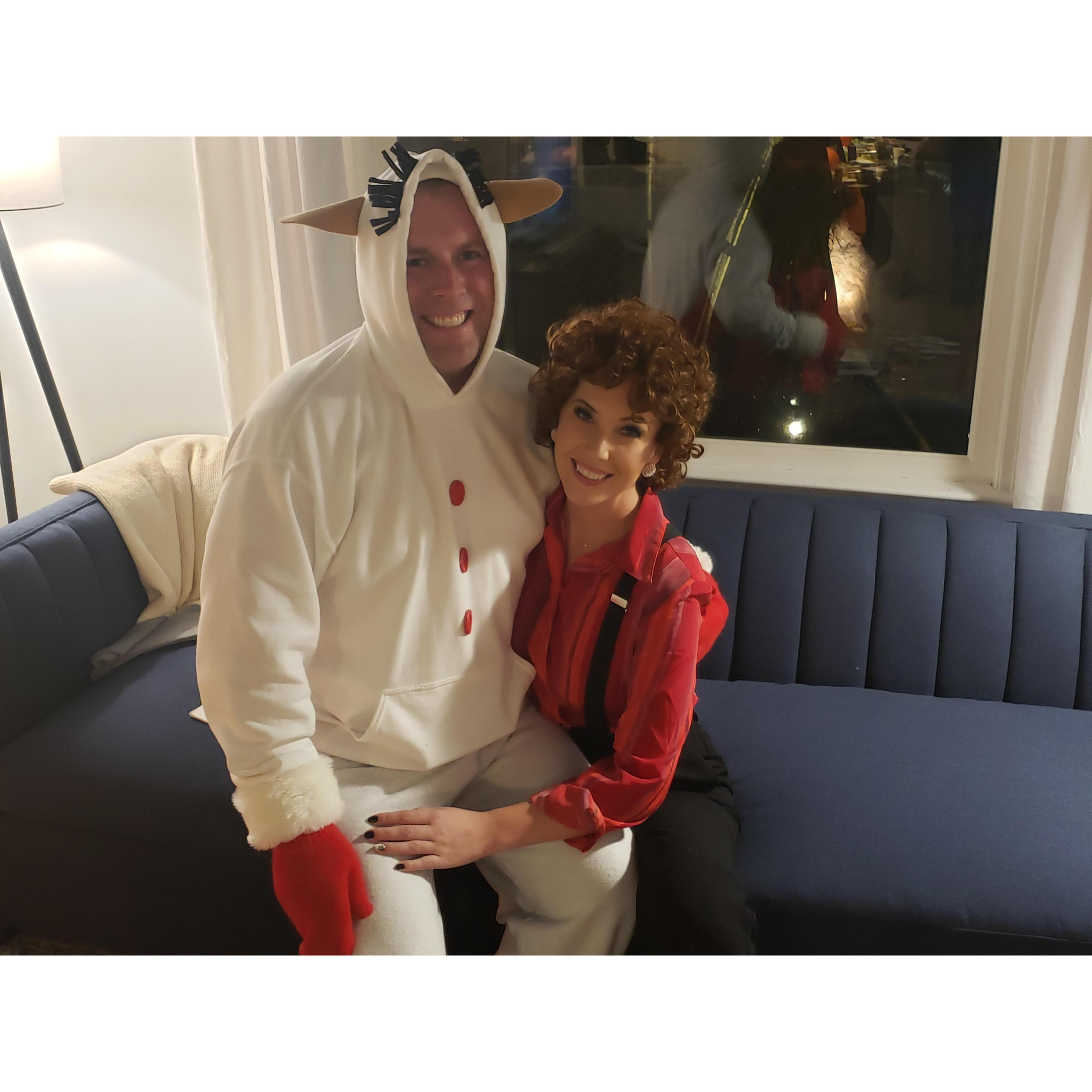 Believe it or not, this was Ryan's idea! 😂 Lamb Chop and Sherie Lewis for Halloween 🎃