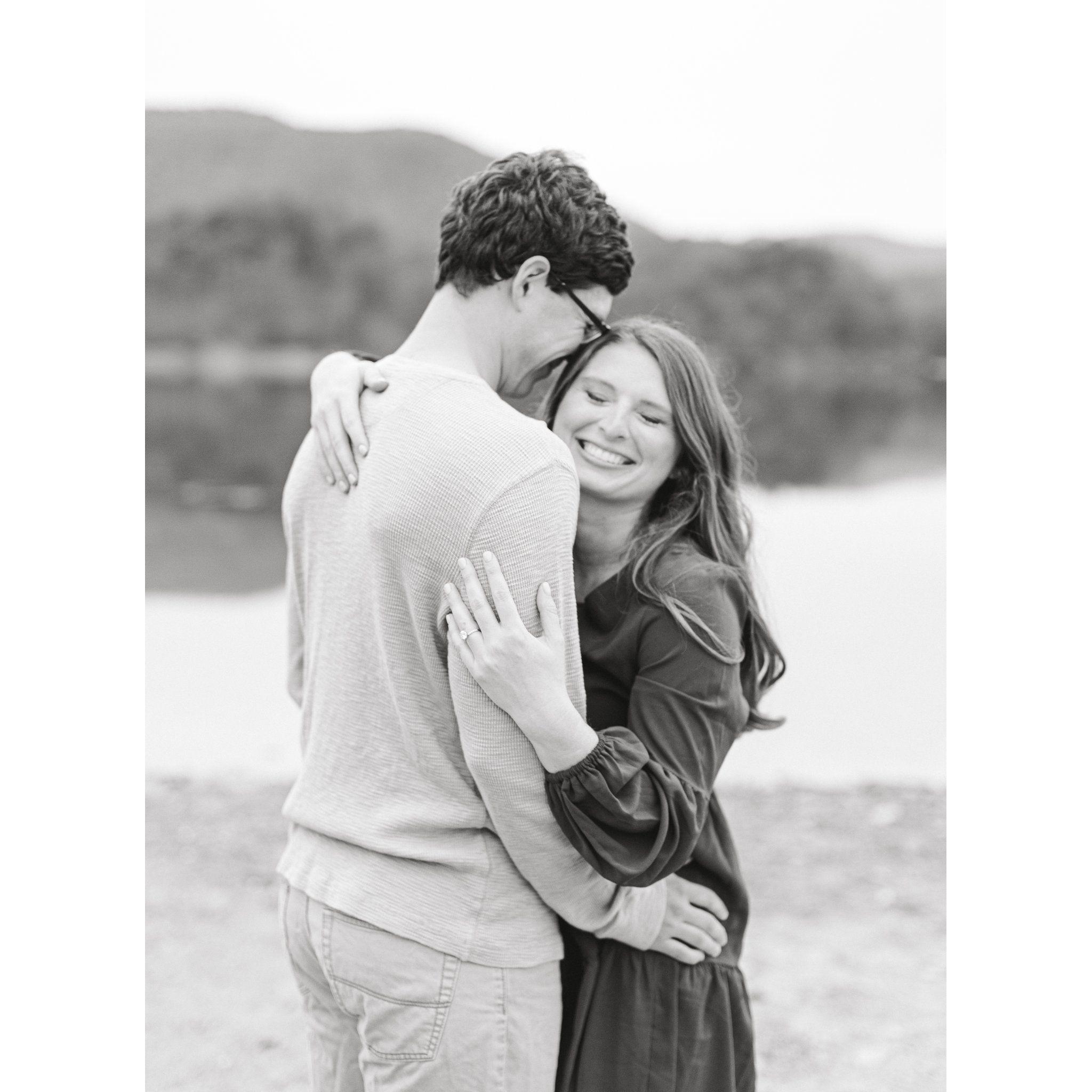 Nov. 2022: Engagement pics taken at Carvin's Cove near Roanoke