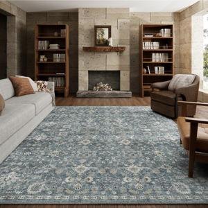 Washable Rugs for Living Room: 8x10 Area Rugs for Bedroom Ultral Soft Non-Slip Stain Resistant Vintage Boho Large Carpet for High-Traffic Dining Room - Farmhouse Decor