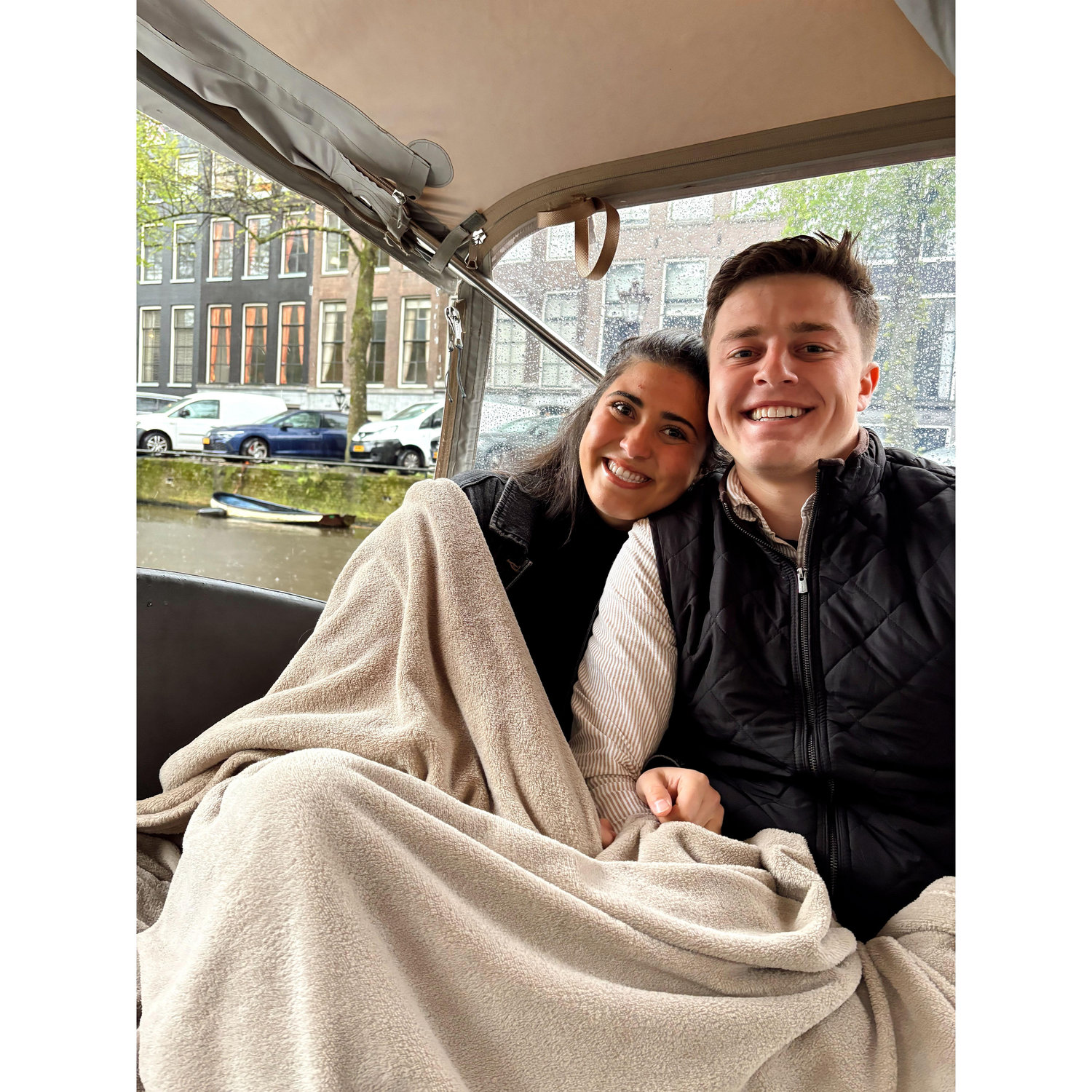 An eventful boat ride on the canals of Amsterdam. You'll have to ask Eric for the story on this one...