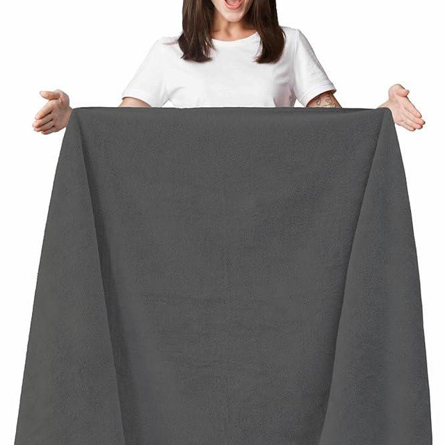 TEXTILOM 100% Turkish Cotton Oversized Luxury Bath Sheets, Jumbo & Extra Large Bath Towels Sheet for Bathroom and Shower with Maximum Softness & Absorbent (40 x 80 inches)- Dark Grey