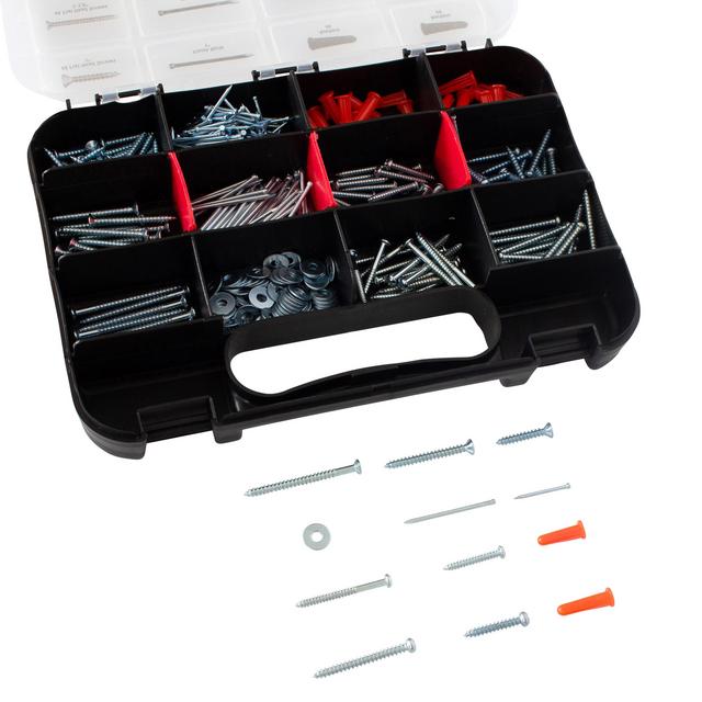 Hyper Tough 500-Piece Fastener Assortment with Storage Case, 5532