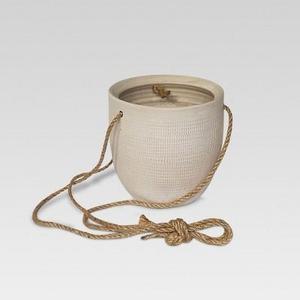 6" Textured Ceramic Hanging Planter - White - Threshold™