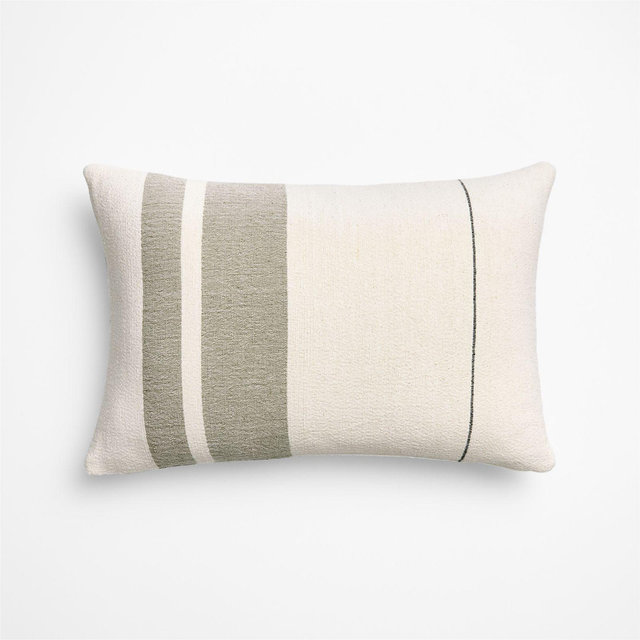 Charlie Colorblock 22"x15" Shadow Sage Green Throw Pillow with Feather Insert
