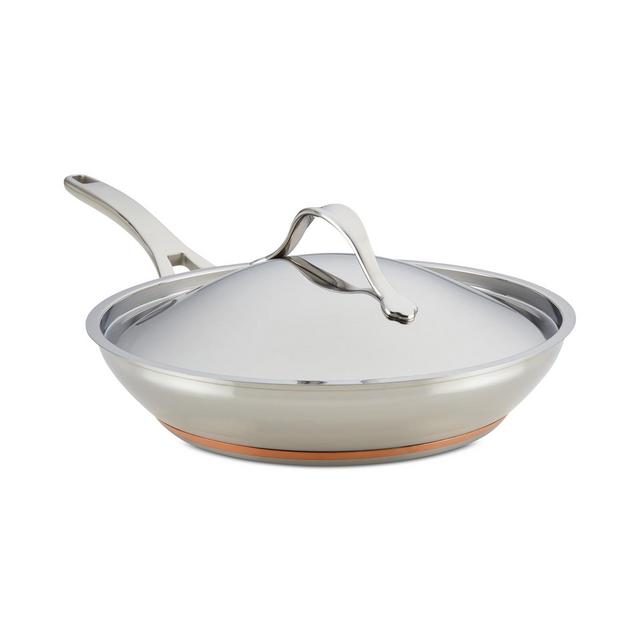 Anolon Nouvelle Copper Stainless Steel 12" French Skillet & Lid