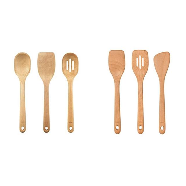 OXO Good Grips 3- Piece Wooden Utensil Set & 3 Piece Good Grips Wooden Turner Set