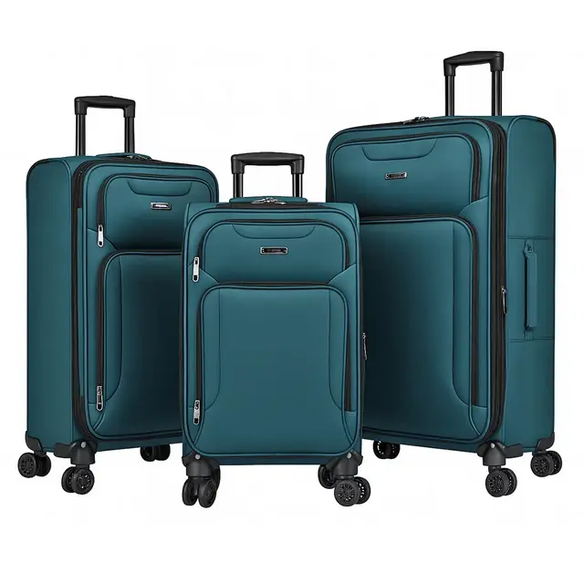 World Traveler Dejuno Jasper 3-Piece Lightweight Expandable Spinner Luggage Set - Green