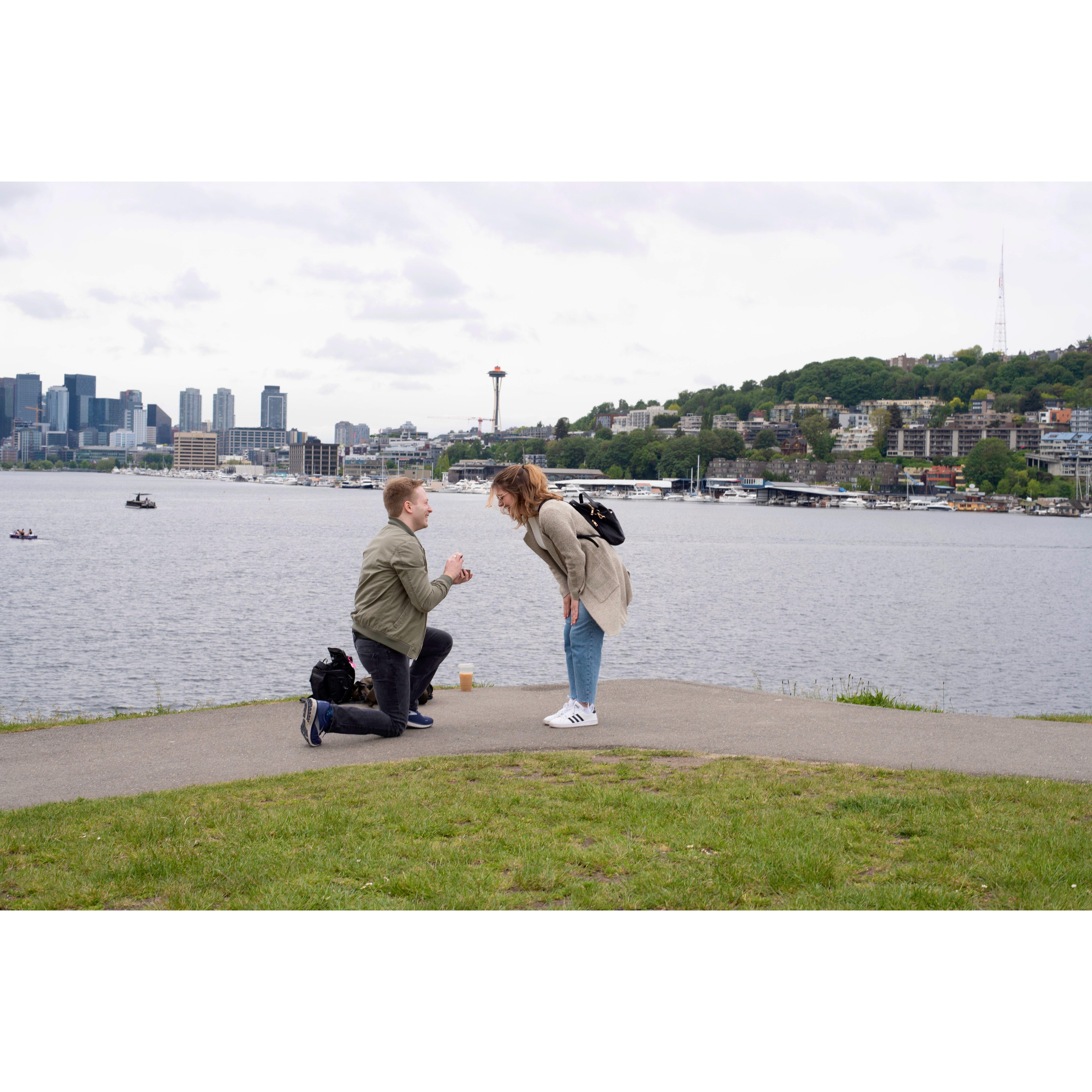 Couldn't wait one more second. Engaged in Seattle!