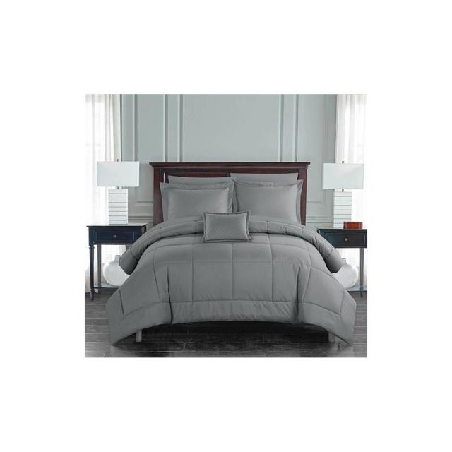Chic Home Queen 8pc Jorin Bed in a Bag Comforter Set Gray