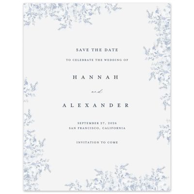 Blue Wedding Digital Save the Date - Lugano Portrait