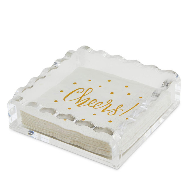 Tizo Acrylic Cocktail Napkin Holder, Wave Design