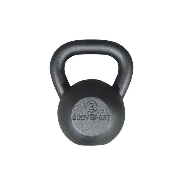 BodySport Cast Iron Kettlebell Weight, Strength Training Equipment for Home Gym, 30 lb., Black