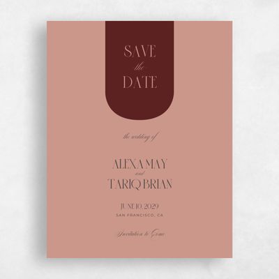 Dusty Terra Cotta, Brown Wedding Save the Date - Dempsey Portrait