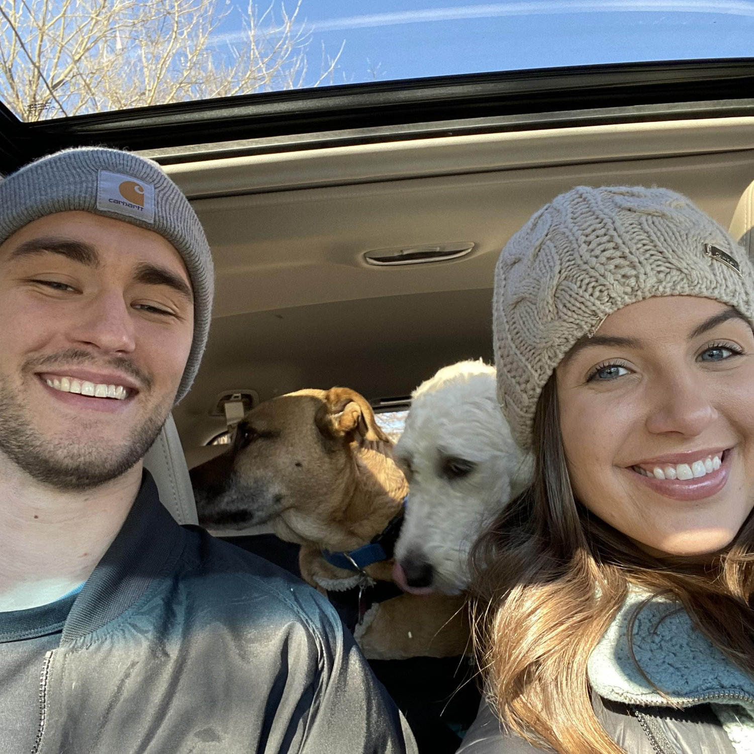 Ian had their family dog, Jack, move in with him while his family was living in Ukraine!! We had many great walks with jack and Jane :)