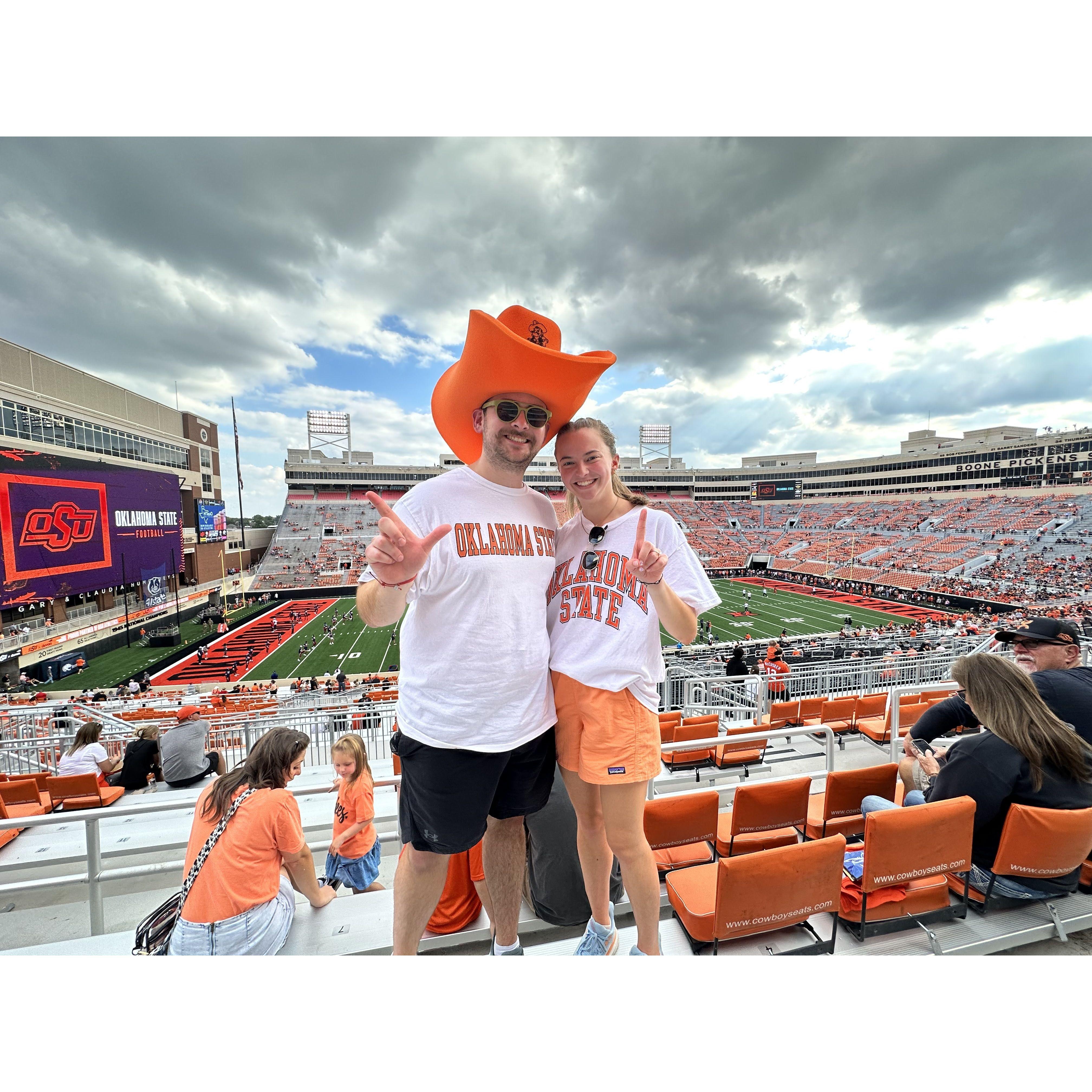 Our first Oklahoma State football game #housedivided