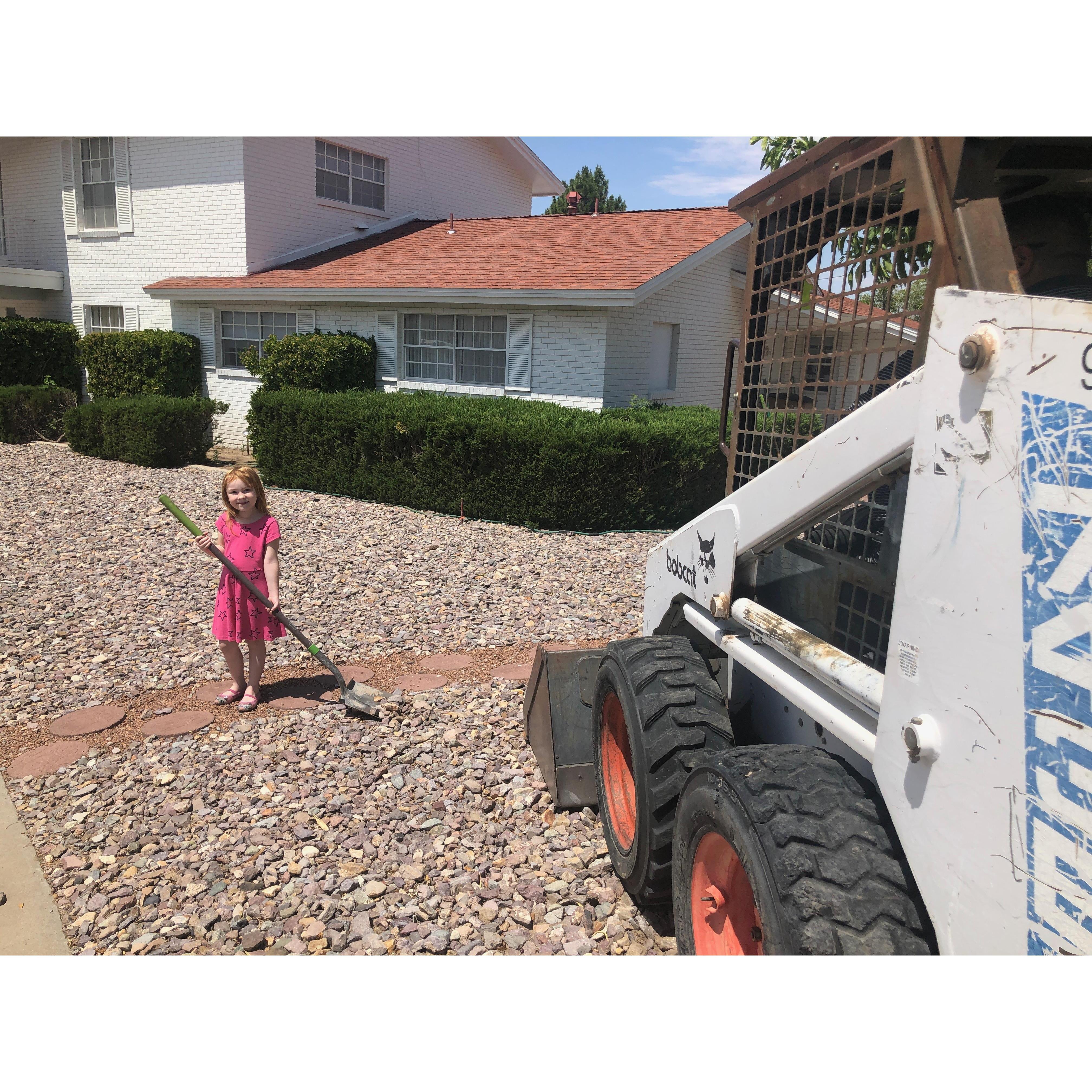 Alice breaking ground