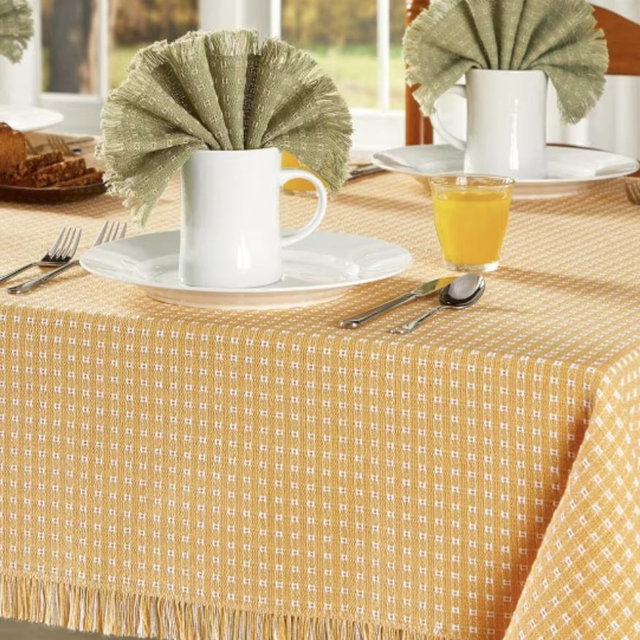 Mountain Weavers Original Mountain Weave Cotton Tablecloth - Butternut