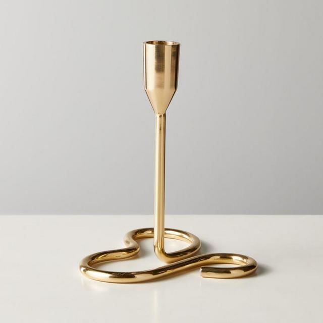 Motion Brass Taper Candle Holder Medium