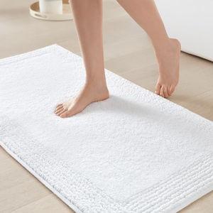 Madison Park Splendor Reversible 100% Cotton Tufted Bathroom Rug-3000 GSM Hotel Quality Luxurious Plush Medium Pile Bath Mat Absorbent, Quick Dry, Shower Room Décor, 24x60 White